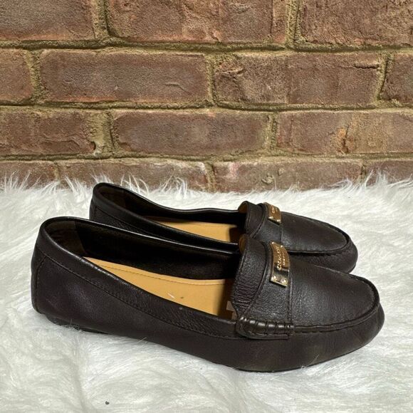 Coach Shoes - Coach Womens Fredrica Brown Leather Loafers Size 8.5